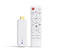 Bewinner 4K TV Box Reproductor Multimedia de Transmisión Inteligente con Control Remoto por Voz, TV Stick Digital Portátil Android 14 Compatible con Películas, Programas, Uso en Viajes