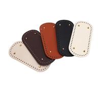 Bewinner 5 Piezas de Fondos de Bolso de Cuero de PU para Base de Bolso de Ganchillo con 2 Ganchos, Kit de Fabricación de Bolsos de Bricolaje con Parte Inferior de Ovalado - Base de Costura