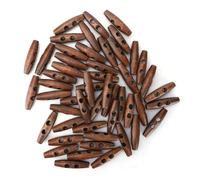 Bewinner 50 Botones de Madera de Color café Oscuro, Botones de Costura de 2 Agujeros para Ropa, Abrigos, Camisas y Accesorios de Bricolaje