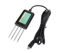 Bewinner 8 en 1 Sensor NPK de Suelo, Medidor de Humedad del Suelo para Plantas, Probador de Temperatura de Humedad de Ph Nutriente a Prueba de Agua IP68 con Conexión Tipo C para Huerto