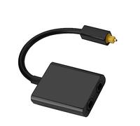 Bewinner Adaptador de Audio óptico, Adaptador de Divisor de Audio óptico Digital de Doble Puerto Toslink Cable de Audio 1 Entrada 2 Salida, Ideal para Conectar el Reproductor de CD (Negro)