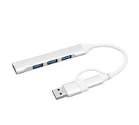 Bewinner Adaptador de Concentrador USB C, Concentrador Multipuerto de Aleación de Aluminio 2 en 1 con 4 Puertos USB para Computadora Portátil, Teclado, Mouse, Unidad - Plug and Play