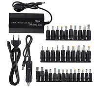 Bewinner Adaptador de Corriente Universal de CC Ajustable para computadora, PC Adaptador de Conector de Carga para computadora portátil de 120 vatios para Uso en el hogar/automóvil (110-240 V)(EU)