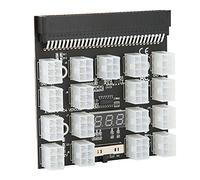 Bewinner Adaptador de Placa de Fuente de Alimentación de 1200 W, Módulo PCB Convertidor de Distribución de Energía de 17 Posiciones 12 V para Tarjeta Gráfica de Minería Eth/BTC (Black)