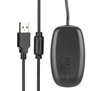 Bewinner Adaptador de Receptor de Juego Inalámbrico de PC, Conector de Consola USB para Controlador 360 con Soporte de CD de Controlador de hasta 4 Controladores y Auriculares