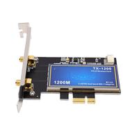 Bewinner Adaptador de Red Inalámbrica PCIe de Doble Banda AC1200, Tarjeta WiFi 300Mbps 2.4GHz + 867Mbps 5GHz con Bluetooth 4.0, Antenas Duales 8dBi, Soporta PC de Escritorio PC 7/8/10/11