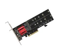 Bewinner Adaptador Dual M.2 PCIe NVMe con Bifurcación, M.2 NVMe SSD a Tarjeta PCIe 3.1 X8 X16 para 2230 2242 2260 2280 22110, Ancho de Banda de GB/s