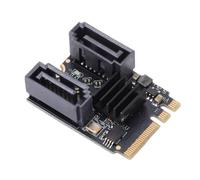 Bewinner Adaptador M2 A SATA, Puerto Dual, PCIe 3.0, Clave A E, JMB582 | Tarjeta de Expansión NGFF, Convertidor Serial ATA, 2 Unidades, Carril Gen3, Ranura para Placa Base, Servidor de Escritorio,