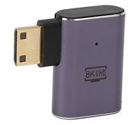 Bewinner Adaptador Mini HDMI a HDMI, Adaptador Mini HDMI Macho a HDMI Hembra en ángulo Izquierdo, Soporte 8K 60Hz 4K 120Hz, para Cámara DSLR, Computadora Portátil, Videocámara, Tableta