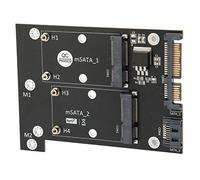 Bewinner Adaptador MSATa, Dual MSATa SSD a Dual SATA3 Tarjeta Adaptadora Convertidor de Velocidad de Lectura Rápida Accesorios de Computadora