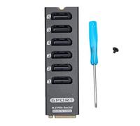 Bewinner Adaptador SATA 3.0 de 6 Puertos, Tarjeta de Expansión M.2 Key M PCIe 3.0 X2 con Chipset ASM1166, Disipador de Calor de Aleación de Aluminio, Indicador LED, Ancho de Banda de 16