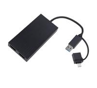 Bewinner Adaptador USB 3.0 USB C a HDMI Dual, Convertidor de Vídeo Externo 2 en 1 con Pantalla Extendida 4K 30Hz 1080P 60Hz, Concentrador de Monitores Múltiples para PC Portátil