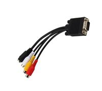 Bewinner Adaptador VGA a AV, Cable Convertidor de PC Portátil a TV con Salida de y Vídeo S-Video y 3, D-Sub Macho de 15 Pines a Compuesto S-Video Hembra, para Conexión de Salida de TV de Escritorio