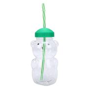 Bewinner Adorable Taza de Bebidas Frías con Tapa y Pajita, Taza de Plástico Reutilizable de 15 Oz para Cócteles de té con Leche de Jugo, Lindo Vaso para Cafeterías, Bares, Restaurantes y Fiestas