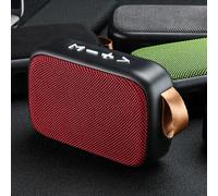 Bewinner Altavoz Bluetooth Portátil con Subwoofer, Pequeño Altavoz Inalámbrico Bluetooth 4.2 con Tarjeta TF y Soporte USB para Viajes Al Aire Libre, Compacto de Mano con Radio FM, 400 MAh (Rojo)