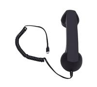 Bewinner Auricular de Teléfono Retro, Micrófono de Altavoz HiFi Elegante para Llamadas Claras, Aplicable para Material ABS de Oficina y Hogar (Black)