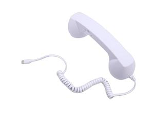 Bewinner Auricular de Teléfono Retro, Micrófono de Altavoz HiFi Elegante para Llamadas Claras, Aplicable para Material ABS de Oficina y Hogar (White)