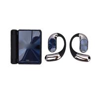 Bewinner Auriculares Abiertos Bluetooth 6.0 de Doble Pliegue, Controladores de 14,2 Mm, Cancelación Activa de Ruido, Auriculares IPX5 Resistentes Al Agua y Al Sudor (Black)