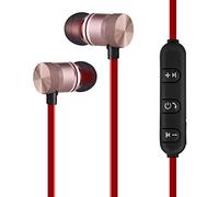 Bewinner Auriculares Bluetooth Portátiles con Imanes Incorporados Auriculares Inalámbricos para iPhones Auriculares Deportivos con Auriculares de Goma Suave Imán(Oro)