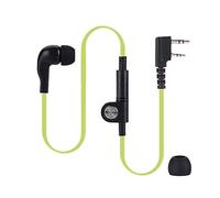Bewinner Auriculares con Micrófono para Walkie Talkie, Auriculares 2 Pines con Botón PTT Compatible con Policía y Sector Hotelero (Verde)