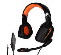 Bewinner Auriculares para Juegos con Cable con Controlador de 40 Mm, Almohadillas de Espuma Viscoelástica, Micrófono Omnidireccional, Auriculares con Cable de 3,5 Mm y 2,0 M para PC,