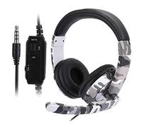 Bewinner Auriculares para Juegos para, PC, One - Auriculares Supraaurales de Camuflaje Blanco con Micrófono, Aislamiento de Ruido, Control de Volumen, Diseño Ergonómico, Conector de 3,5 Mm