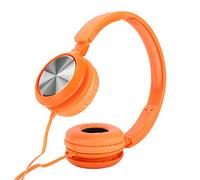 Bewinner Auriculares para Niños con Micrófono, Auriculares para Juegos con Cable con Cancelación de Ruido, Estéreo Plegables de 3,5 Mm para PC, Teléfono Móvil, Computadora (Orange)