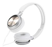 Bewinner Auriculares para Niños con Micrófono, Auriculares para Juegos con Cable con Cancelación de Ruido, Estéreo Plegables de 3,5 Mm para PC, Teléfono Móvil, Computadora (White)