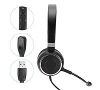 Bewinner Auriculares para Teléfono de Tráfico con Micrófono de Reducción de Ruido, Diadema Ajustable y Almohadillas de Espuma Viscoelástica, Auriculares USB con Cable en Espiral para Oficina, PC,