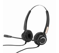 Bewinner Auriculares RJ9 para Centro de Llamadas con Micrófono con Cancelación de Ruido, Auriculares Telefónicos Profesionales con Ajuste de Volumen y Silencio - Audio HD, con Cable Montados en la