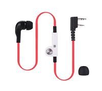 Bewinner Auriculares Walkie-Talkie, Auriculares K de 2 Pines con Micrófono PTT, Adecuado para Policías y Hoteles (Rojo)