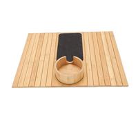 Bewinner Bandeja para Reposabrazos de sofá, Elegante Mesa Plegable con Portavasos para sofá y Sillón Bambusoideae 41,5x33,5cm