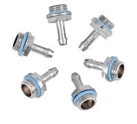Bewinner Barb Fittings 6 PCS Conector de Rosca de Rosca G1 / 4 de Dos toques de enfriamiento por Agua para Tubo, Acero Inoxidable(7.2mm)
