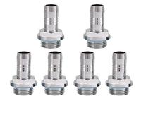 Bewinner Barb Fittings 6 PCS Conector de rosca de rosca G1 / 4 de dos toques de enfriamiento por agua para tubo, Acero inoxidable(9mm)