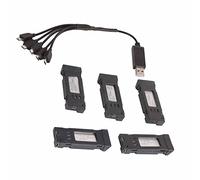 Bewinner Batería Portátil para Drones de Litio de 1200 MAh con Cable de Cargador 1 para 5 Carga para RC Quadcopter Proceso de Carga Seguro Larga Vida útil Negro