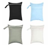 Bewinner Bolsas de Pañales Reutilizables, Práctica Bolsa Húmeda y Seca con Asa y Compartimentos Dobles para Viajes, Natación, 4 Unidades de 11,8 X 15,7 Pulgadas (4PCS 30 * 40cm)