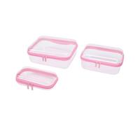 Bewinner Bolsas Rígidas Transparentes con Cremallera para Almacenamiento y Organización Eficiente de Juguetes, Juego de Estuches a Prueba de Agua para Viajes y Uso Doméstico, Juego Apilable de 3