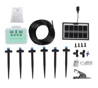 Bewinner Bomba de Agua Solar, de Riego por Goteo Automático con Temporizador para Plantas, Jardín Interior y Exterior, Colector de Agua de Lluvia, Boquilla Ajustable, Kit de Riego Solar con Pantalla