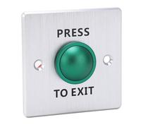 Bewinner Botón de Liberación de Puerta de Acero Inoxidable 12-24 V Empuje para Salir NO NC COM Interruptor, Panel de Control de Acceso con Impermeable IK10 a Prueba de Explosiones 86x86 Mm
