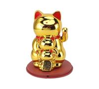 Bewinner Brazo de gato de la suerte de 4.5 pulgadas, lindo gato agitador alimentado por energía solar, brazo de Maneki Neko para dinero de la fortuna, gato de la suerte chino de Feng Shui para tiendas