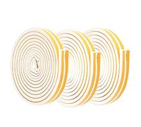 Bewinner Burlete EPDM, Paquete de 3 Tiras de Sellado para Puertas Insonorizadas de 5 M, Tiras de Sellado Autoadhesivas para Ventanas, Blanco 9x6 Mm, Resistente a Altas Temperaturas, a Prueba de Polvo,