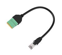 Bewinner Cable Adaptador de Conector de Resorte RJ45 Macho a 8 Pines, Bloque de Terminales Blindado de 10,6 Pulgadas para Extensor Convertidor Desequilibrado de Vídeo VGA CCTV, Reutilizable sin Soldar