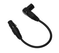 Bewinner Cable Adaptador XLR Macho a Hembra de 90 Grados, Cable de Extensión de Micrófono XLR de 3 Pines, 24 AWG con Doble Blindaje para Mezcladores de Estudio, Altavoces, Iluminación (30 cm/11,81