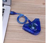 Bewinner Cable Convertidor Adaptador de a PC, 1 Puerto USB a 2 Puertos de Controlador, Plug and Play para 98/XP/7/8/10/11, Cable para Juegos ABS Azul