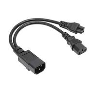 Bewinner Cable de Alimentación IEC320 C14 a C13 C5, Cable de Extensión de Alimentación IEC320 C14 Macho a C13 Y C5 Hembra de 1 Pie, 10a 250V Y Splitter Computer Power Plug Cord