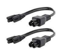 Bewinner Cable de Alimentación IEC320 C6 A C7 Dual Divisor en Y de 1 Pie, 2,5 A 125 V/250 V 1 Entrada 2 Salidas C6 Macho A 2xC7 Hembra Cable de Alimentación para Adaptador de Computadora Portátil
