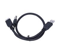 Bewinner Cable de Datos de Alimentación USB 3.0 Dual A A Micro B Tipo Y Macho A Macho para Disco Duro Móvil, 0,5 M/1,6 Pies Negro, Cable de Alimentación Auxiliar