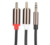 Bewinner Cable de de 3,5 Mm Macho a 2RCA, Cable de Subwoofer de Computadora de Línea de Estéreo de Cobre 2 en 1 Accesorio de Teléfono para Teléfonos Móviles/computadoras Portátiles (2 m