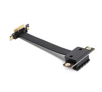 Bewinner Cable de Extensión PCIE 1X Adaptador de Red Dual de 90°, Cable Elevador PCI-E Gen3 8Gbps con Indicador LED, Flexible 30 Cm para Plataforma Minera, Chasis ATX BTX