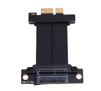Bewinner Cable de Extensión PCIe 4.0, emi para Integridad de Señal PCIe 4.0, Cable de Extensión de Gráficos GPU 1x Puerto Conector de 90 Grados para M.2 Tarjeta de Sonido USB B Tarjeta de (10 cm)